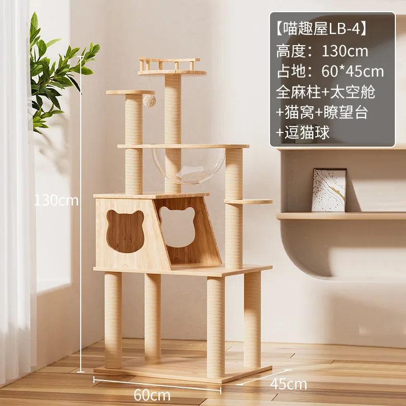 Cat climbing frame  litter  tree integrated  climbing frame large space space capsule  litter MDF material solid and