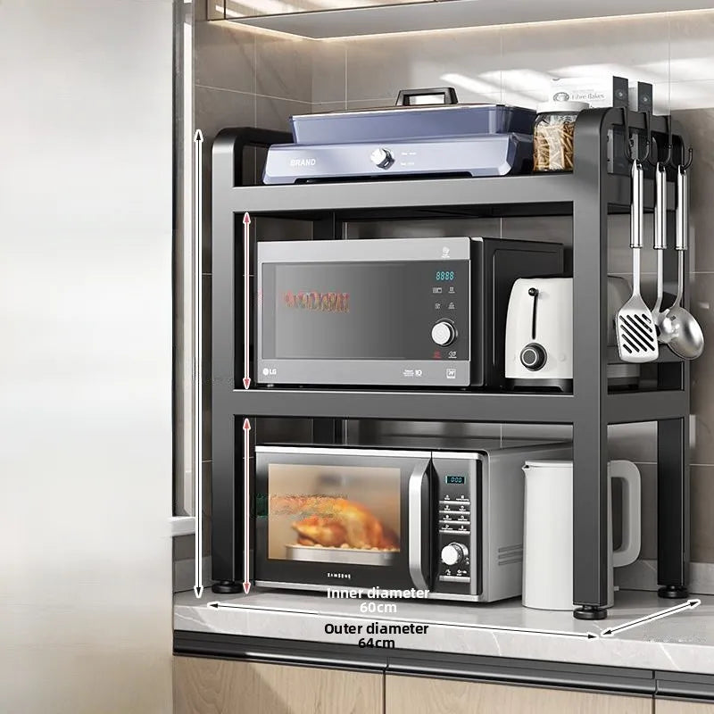 Kitchen Microwave Oven Ra Multi-Functional Home Countertop Rice Cooker Oven Storage Support Exble Organization elf