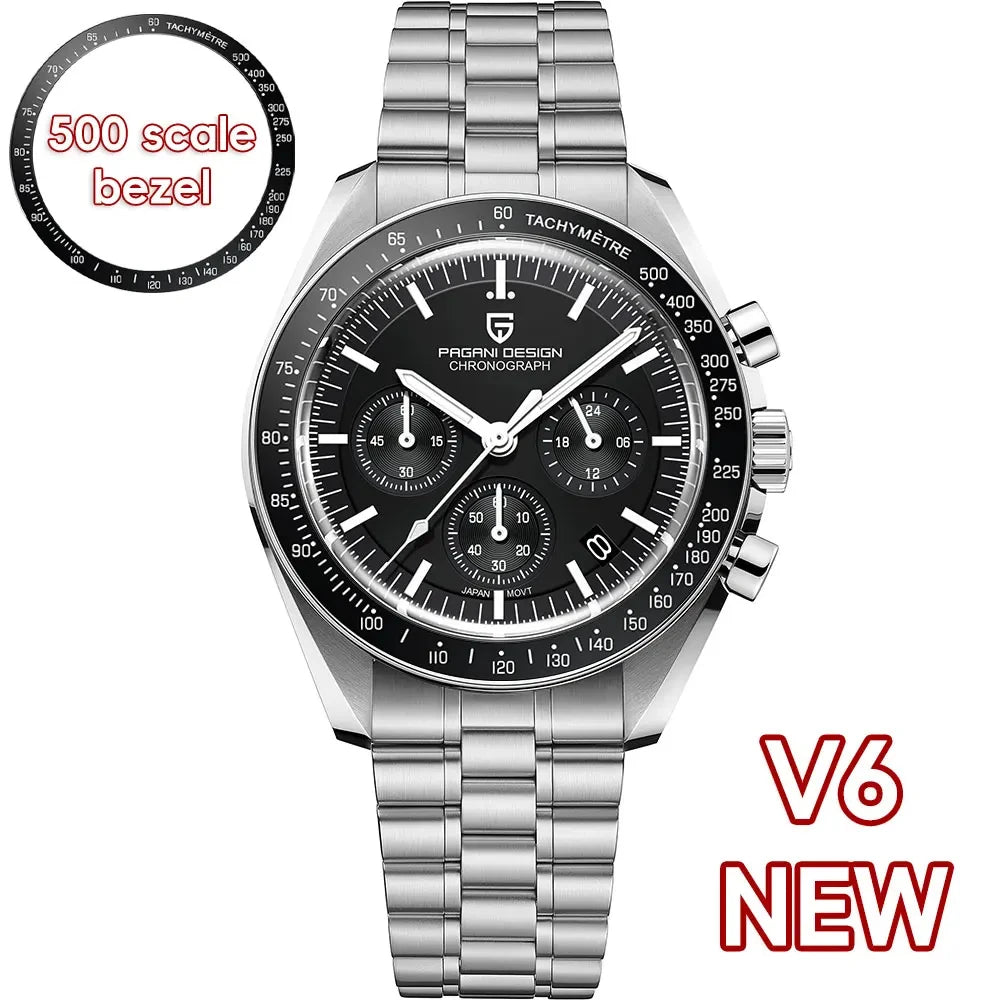 PAGANI DESIGN New Men’s Watch Chronometer Sapphire Mirror Red Quartz Watch For Men Waterproof Luminous Relogio Masculino 2025