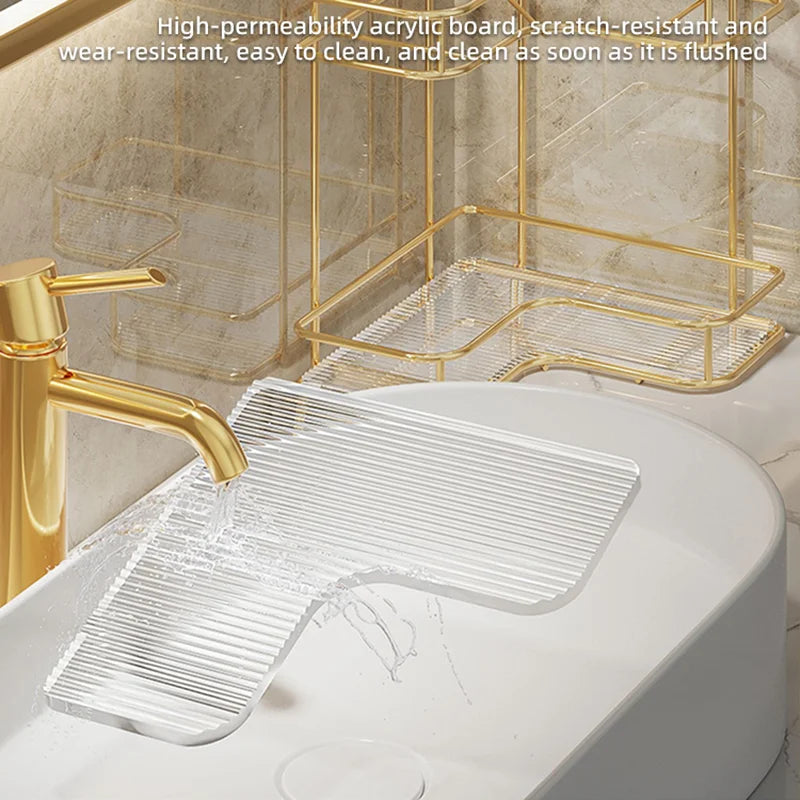 Bathroom Corner Organizer Cabinet Cosmetic Holder Shower Rack Corner Shelf Acrylic Triangle Wall-mounted Countertop Storage
