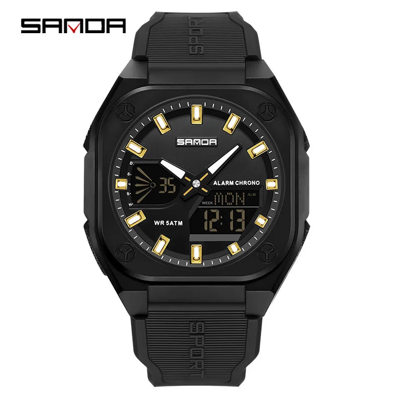 Men Sports Watches 2025 Top Brand Luxury Men Digital Quartz Wrist Watches For Male Clock Dual Display Multifunction Wristwatch