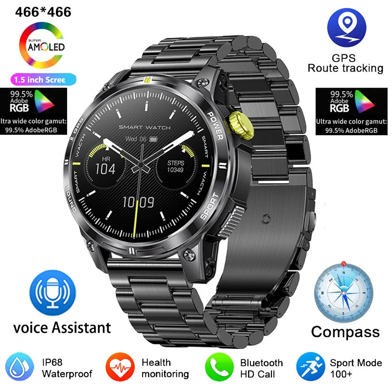 Xiaomi Mijia GPS Compass Outdoor Sport Smart Watch Men Voice Assistant Bluetooth Call Heart Rate Monitor Fitness Women's Watches