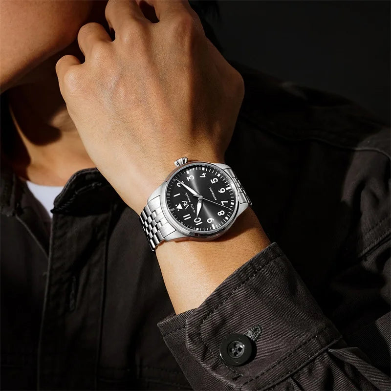 WM Watch Dive Watch Automatic Mechanical Watches 200M Water Resistant Man Men Diving Diver Watch Pilot Series Welly Merck WM165