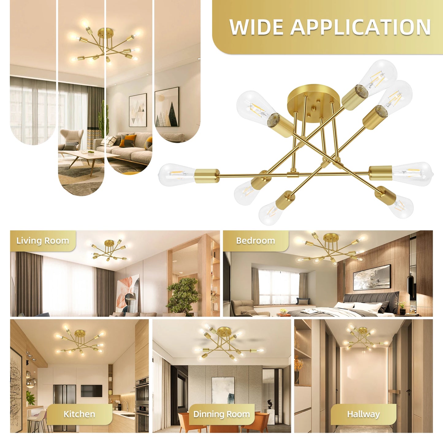High-end Ceiling Chandelier LED Lights Home Decoration Interior Hanging Lustre Kitchen Dining Living Room Decor Pendant Lamps