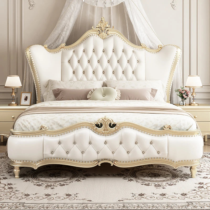 White Cream Bed Cloud Fashion Interior European Safe Sleeping Sun Floor Double Bed Ergonomic Camas De Casal Postmodern Furniture