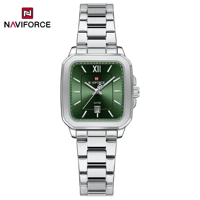 NAVIFORCE Fashion Women's Watches Waterproof Couple Steel Strap Quartz Calendar Wristwatch Gift for Girl Clock Relogio Feminino