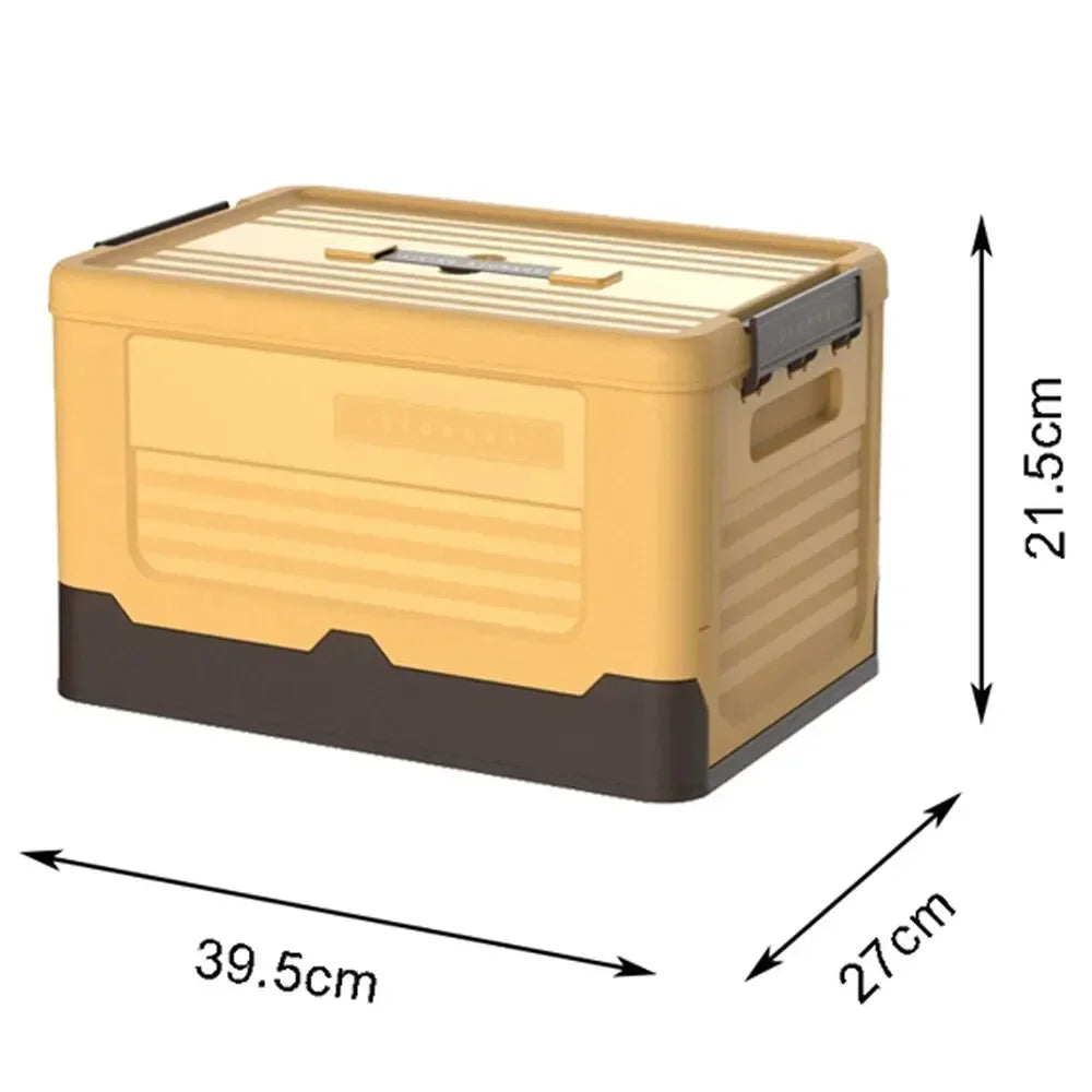 Foldable Plastic Storage Box with Lid Multifunctional Home Organizer for Space Saving and Keeping Home Tidy
