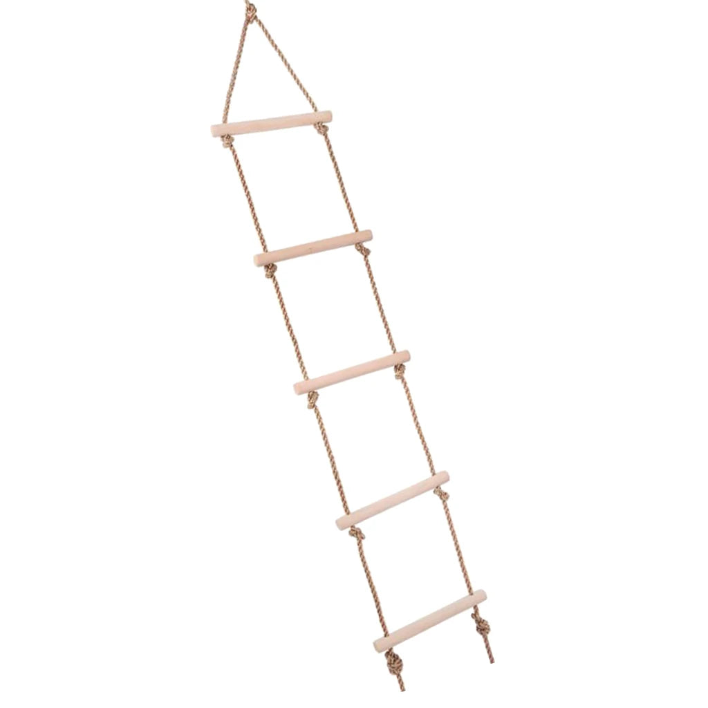 Kids Climbing Wooden Rope Ladder for Kids Wooden Swing Outdoor Game Toy 5-level Ladder Playground Indoor Kids Climbing Toys