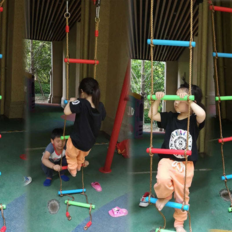 Climbing Rope Ladder For Kids Outdoor Games Backyard Swing Garden Tree House Playground Sensory Integration Training Equipment