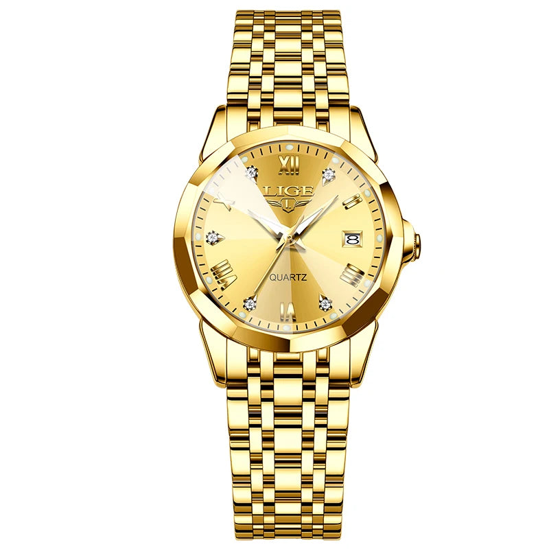 Relogio feminino LIGE Business Women's Watches Top Brand Luxury Waterproof Sport Quartz Watch For Women Simple Date Watch Ladies