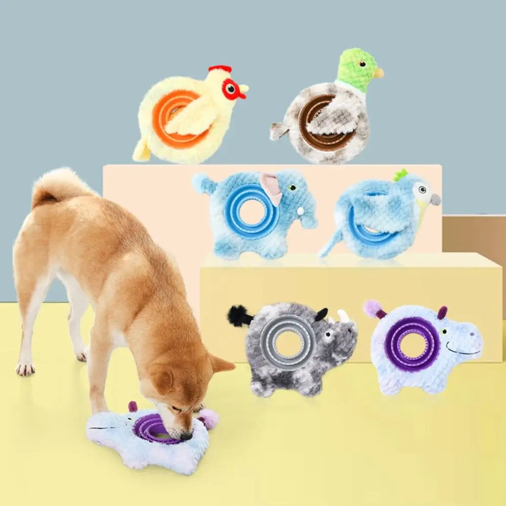 Pet Supplies Bite Resistant Dog Leaking Food Toy Animal Shape Wear-resistant Pet Training Toys Plush TPR Pet Sounds Toys Outdoor