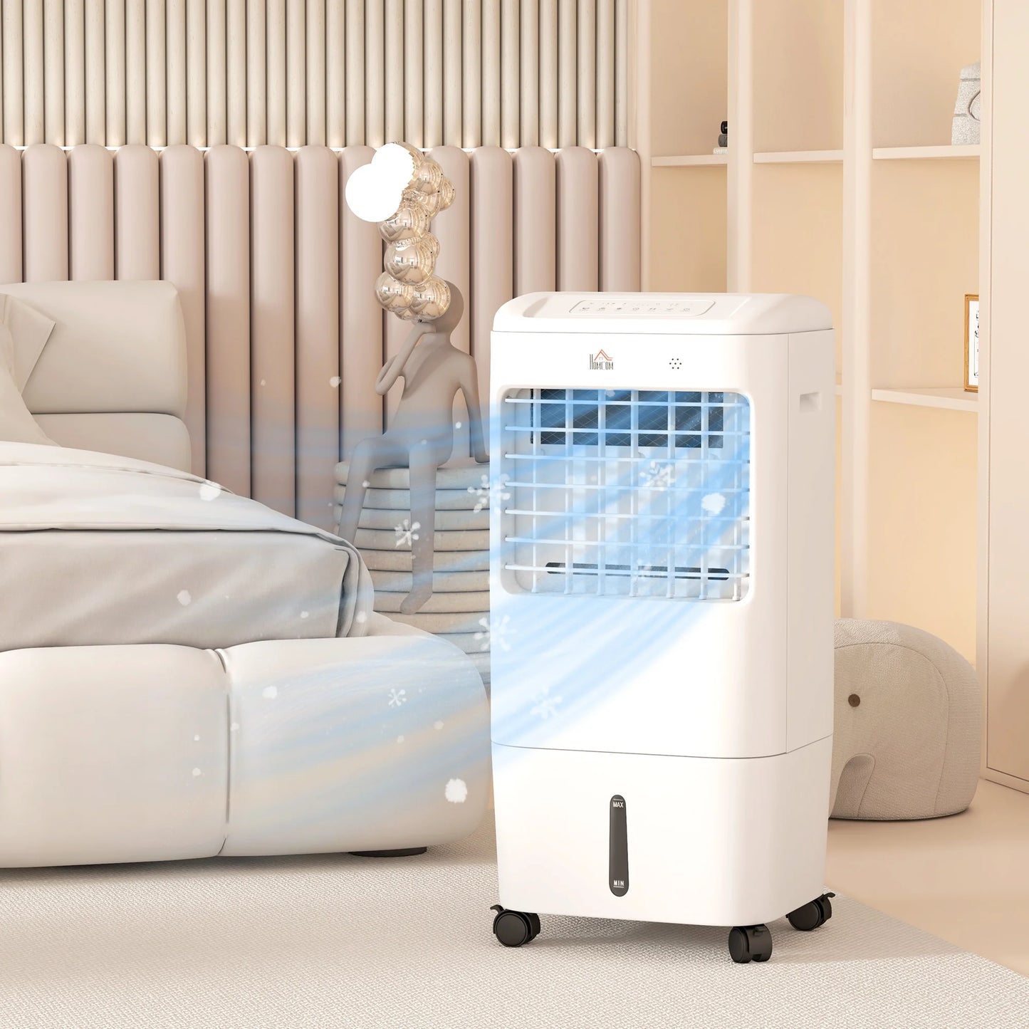 Homcom Portable Air Cooler 3 in 1 Remote Control 37X32X78 cm White