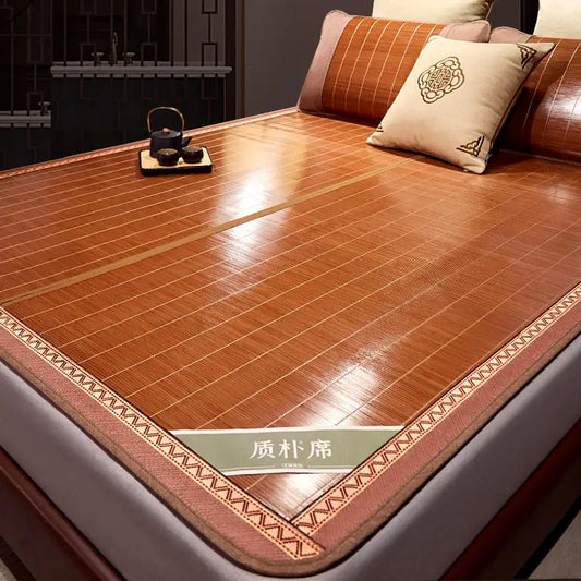 Balcony mat Bamboo mat summer mat dual-use foldable household single bed student dormitory bamboo summer straw mat double-sided
