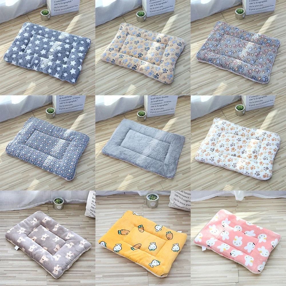 Double Sided Soft Pet Sleeping Pad Warm Dog Bed Cat Litter Lovely Mattress Cushion For Small Pets Home Blanket Pet Supplies