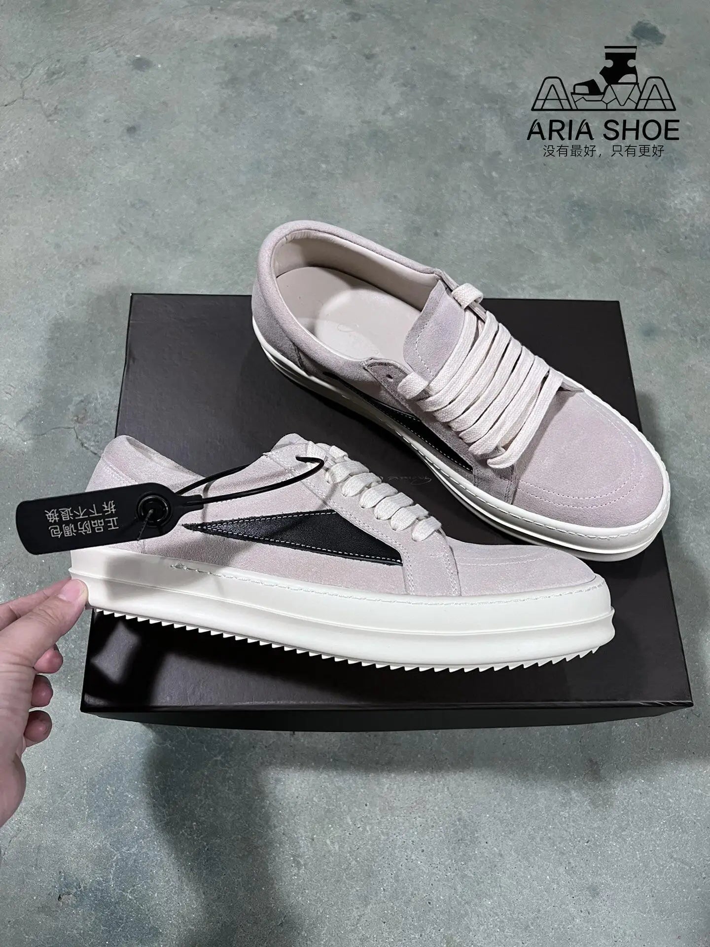 Brand Classic Design Shoes Men Owen Shoes Women Low Top Black Cow Suede with White Leather Outside RO Retro Casual Flat Sneakers