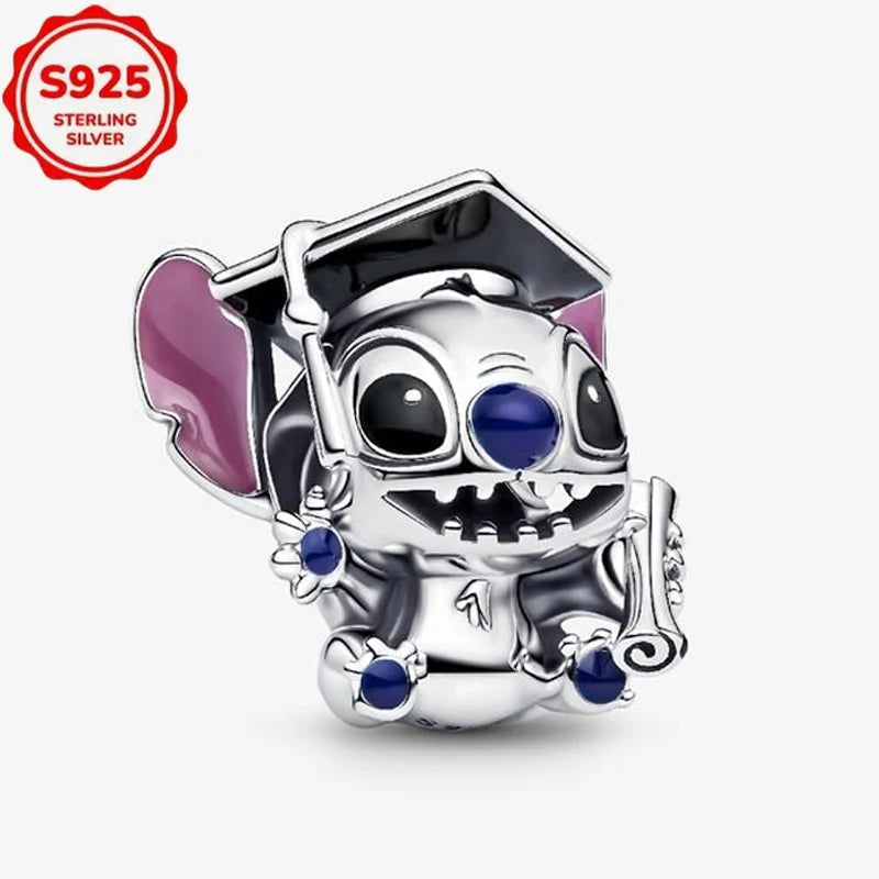 For Original Women 925 Bracelet Bangle Pendant Charm Disney Stitch 925 Sterling Silver Boutique Bead DIY Jewelry Gift New in Hot