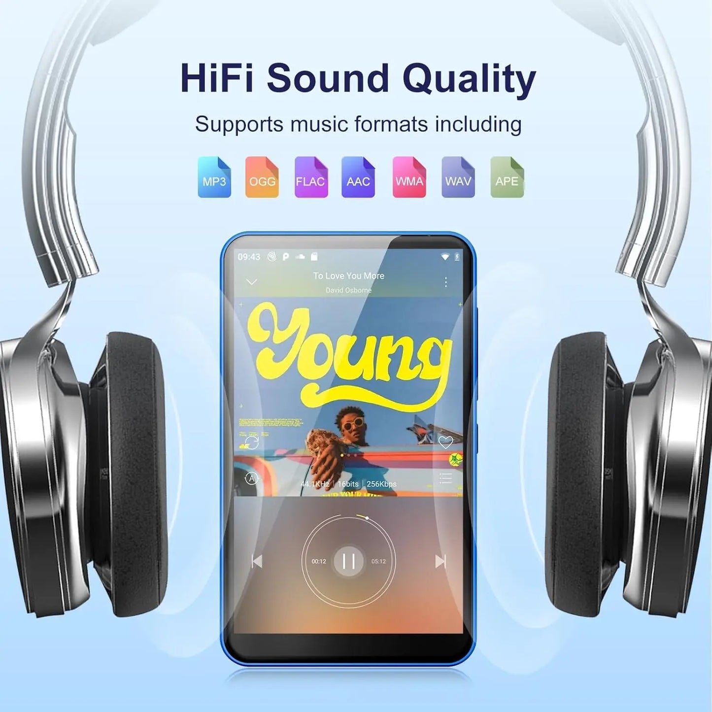 80GB(16GB+64GB) MP3 Player with Bluetooth and WiFi, Android MP3 & MP4 Players with 4" Touchscreen and Speaker,  Spotify