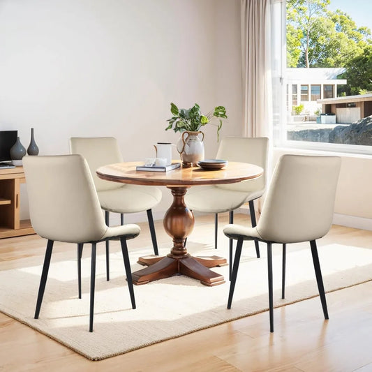 Dining Chairs, Modern PU Leather Dining Room Chair with Sturdy Metal Legs, Upholstered Seat Dinner Chairs Accent Side Chairs