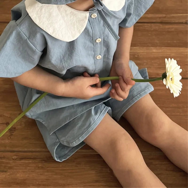 Newborn Baby Boy Cotton Clothes Set Shirt+Shorts 2PCS Infant Toddler Child Fashion Soild Pajamas Suit Outwear Baby Clothes 0-5Y