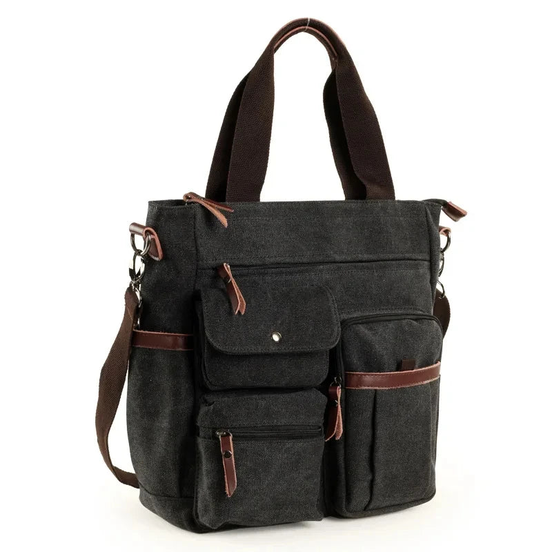 Men Canvas Messenger Bag Crossbody Bags Unisex Sling Bag Shoulder Bag for Travel Work College Vintage Men's Handbags Briefcase
