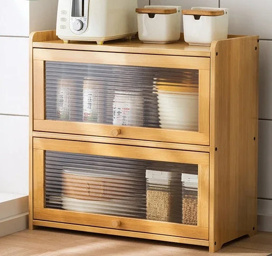 Kitchen Shelf Spice Dish Storage Rack Microwave Countertop Multi-Layer Storage Cabinet Supplies