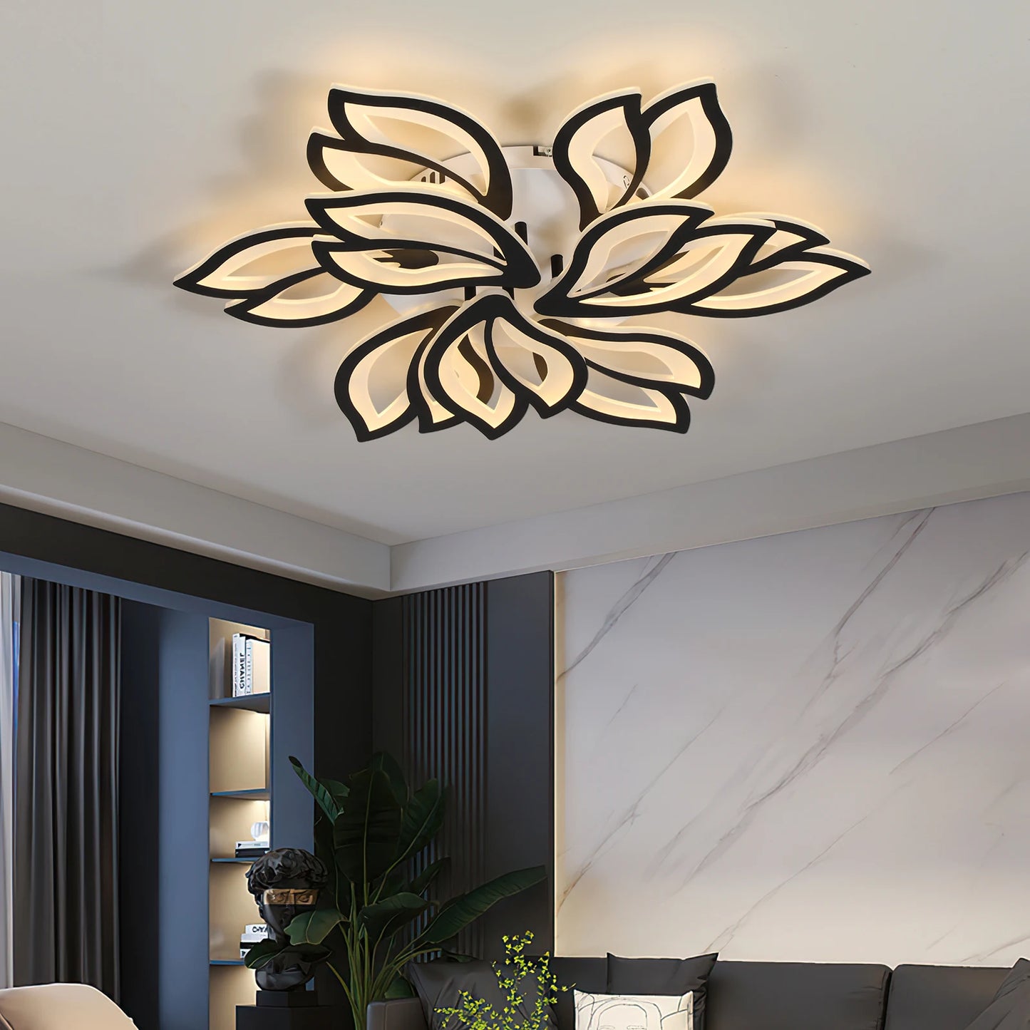Modern Minimalist LED Chandeliers Dining Living Room Bedroom Study Room Black White Chandeliers Home Indoor Lighting Decor Lamps