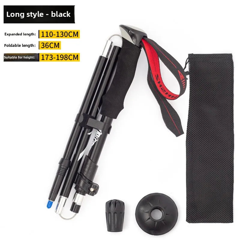 Lightweight Collapsible Trekking Pole Five-fold Walking Stick for Hiking Camping Backpacking Aluminum Alloy Trekking Pole