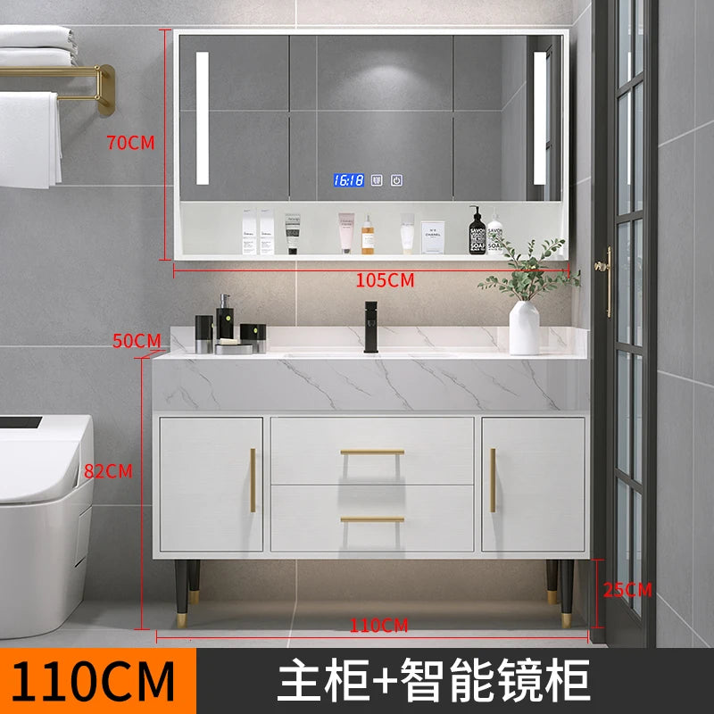 Bathroom Cabinet Washbasin Bathroom Combination Simple Household Toilet Furniture Solidbathroom Modern Vanity With Sink 24
