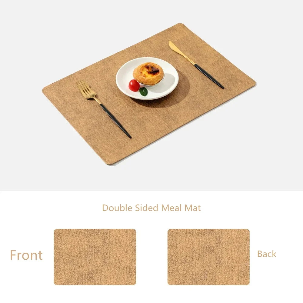 Faux Leather Place Meal Pad Placemats,Dual Sided Dining Table Square Non-Slip Heatproo Waterproof Washable Table Mats.Wholesale