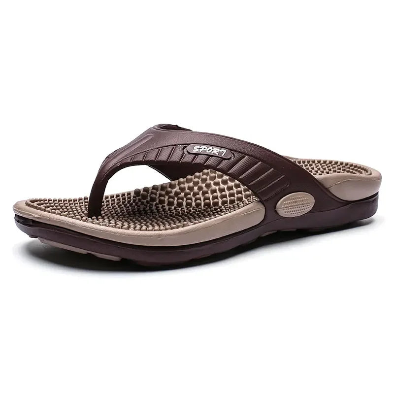 Vanmie Summer Slippers Men Massage Beach Flip Flops Men Slippers 2024 Casual Anti-slip Beach Slippers for Men Fashion Flip-flops