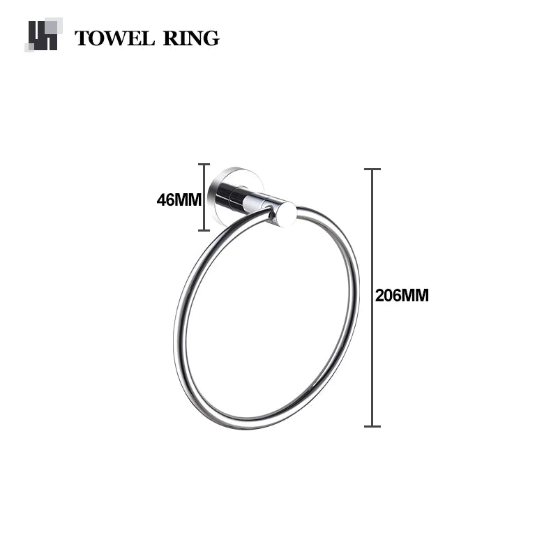 Bathroom Accessories 304Stainless Steel Hardware Kit Wall Mount Clothe Hook Paper Holder Towel Bar Toilet Brush Holder Soap Dish