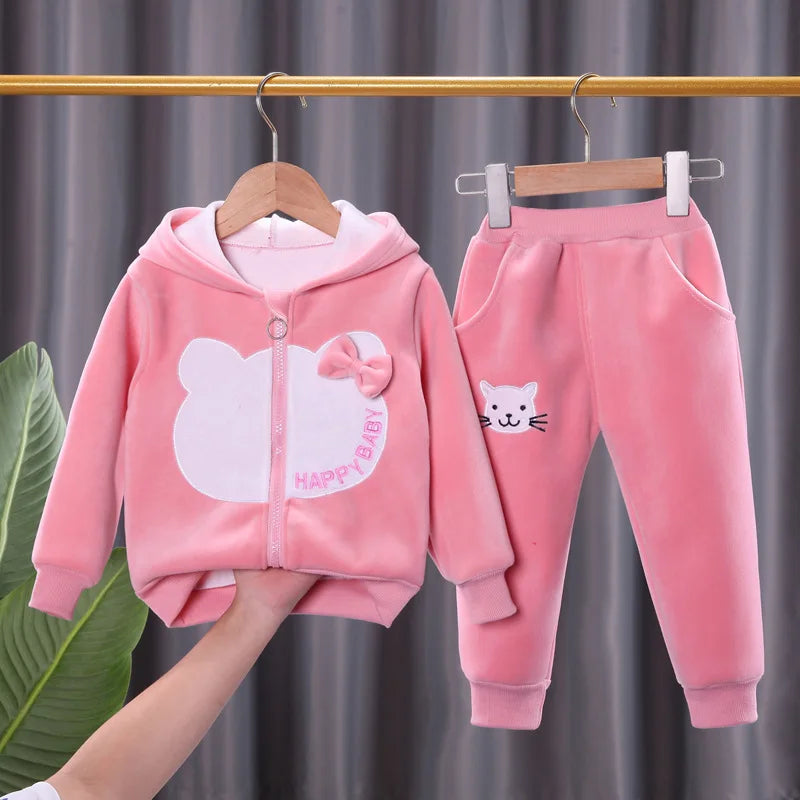Baby Girl Clothes Children Clothing Set 2pcs Hoodie Cartoon Kids Girls Outfit Sets Toddler Cotton Long Sleeve Tops Pants Suit