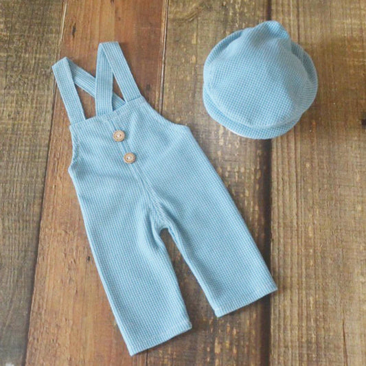 Newborn Boy Fabric Overall Baby Photoshoot Outfit Newborn Boy Clothes Baby Props for Photography Infant Shooting Accessories