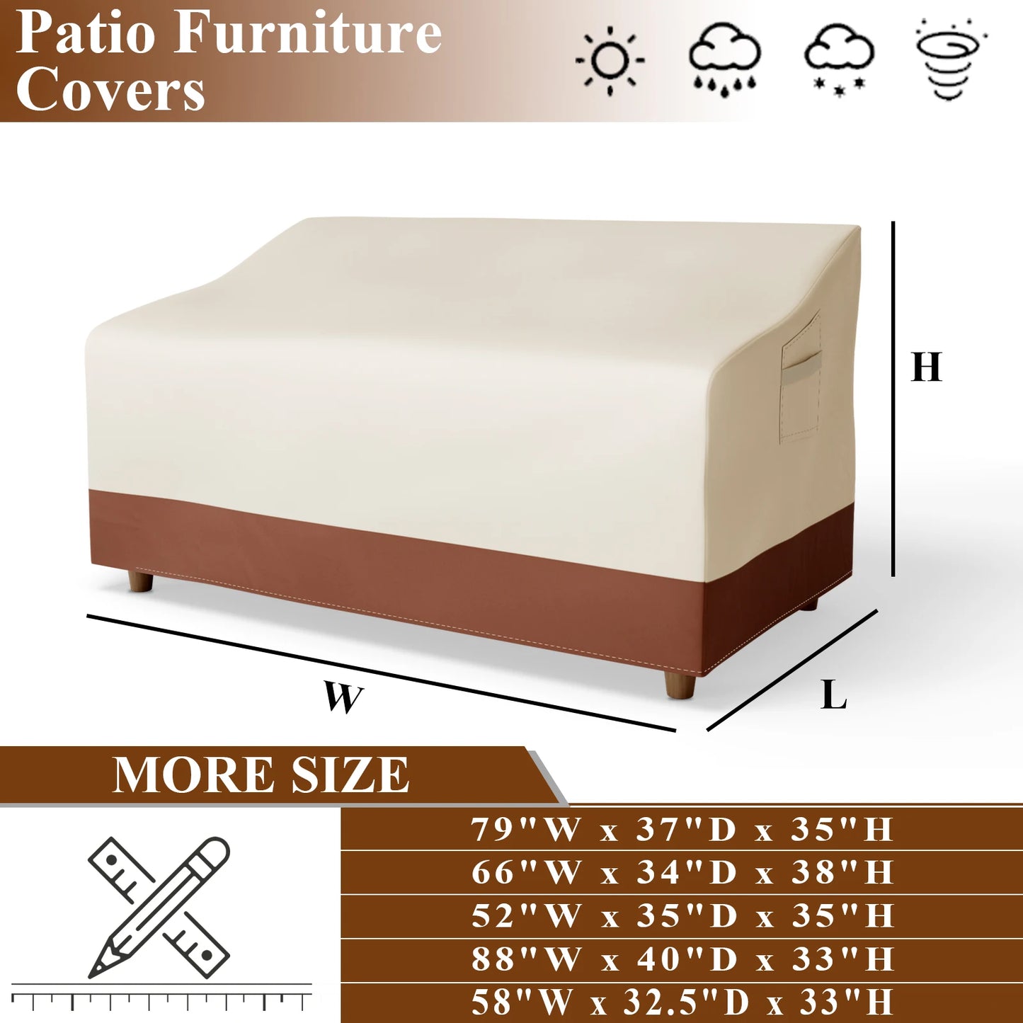 New 420D Outdoor sofa chair cover with handle Garden Waterproof Wind-Proof Anti-UV Against dust Rain Snow Protection Cover