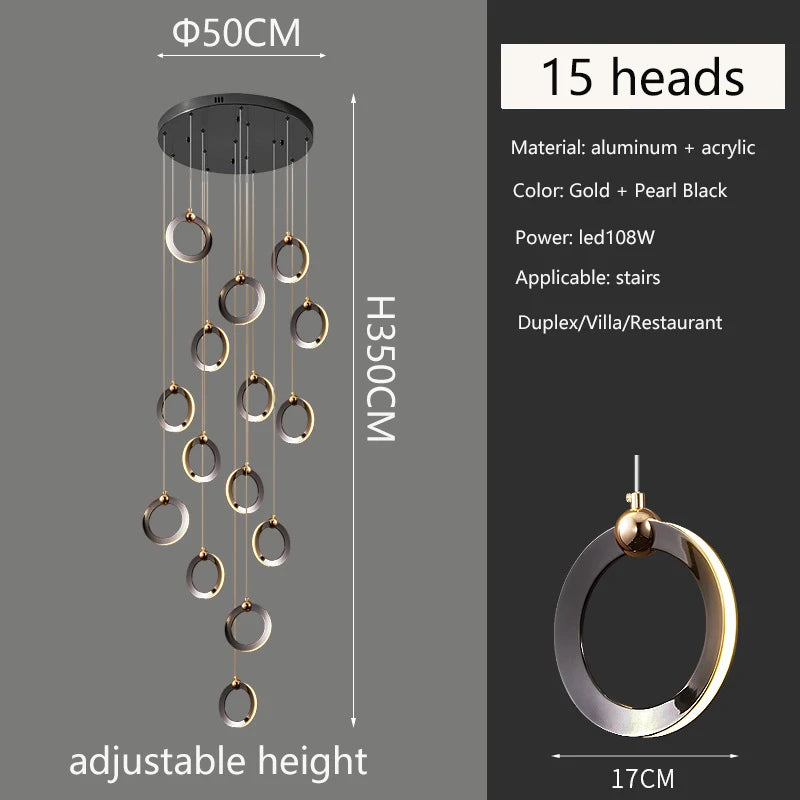Modern luxury chandelier.  Creative design.  Suitable for villas, duplexes, hotels, restaurants.  Home lighting