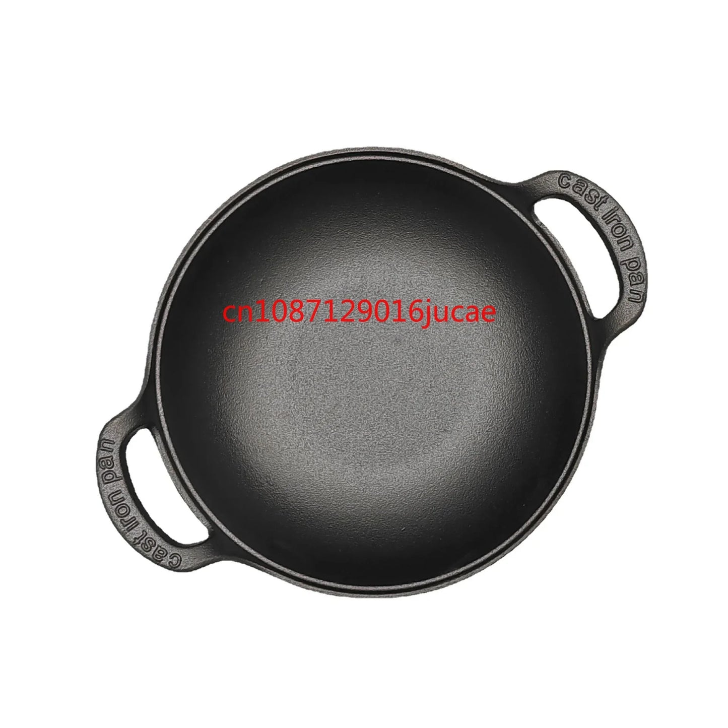 Cast iron pot, thickened double ear stew pot, soup pot, household small stir fry pot, uncoated non stick flat bottomed pan