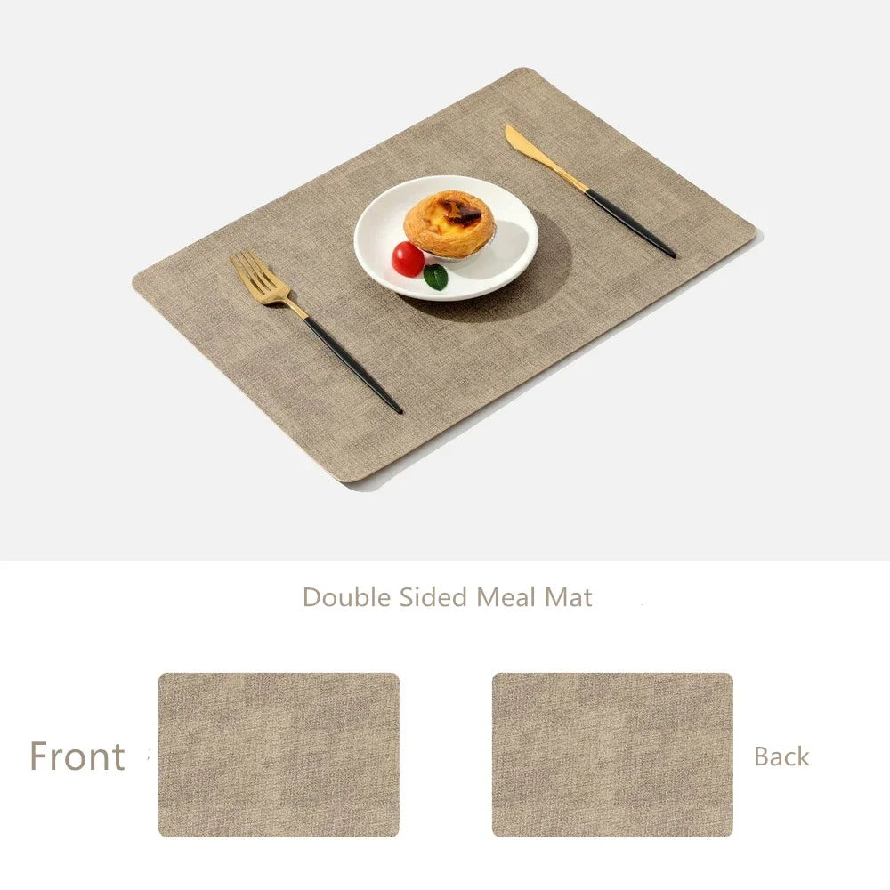 Faux Leather Place Meal Pad Placemats,Dual Sided Dining Table Square Non-Slip Heatproo Waterproof Washable Table Mats.Wholesale