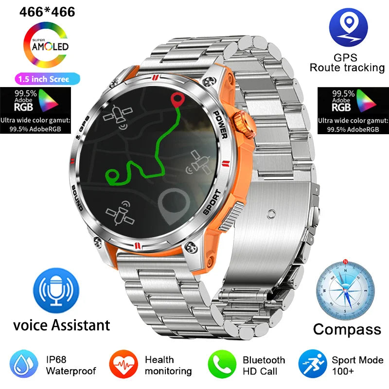 Xiaomi Mijia GPS Compass Outdoor Sport Smart Watch Men Voice Assistant Bluetooth Call Heart Rate Monitor Fitness Women's Watches