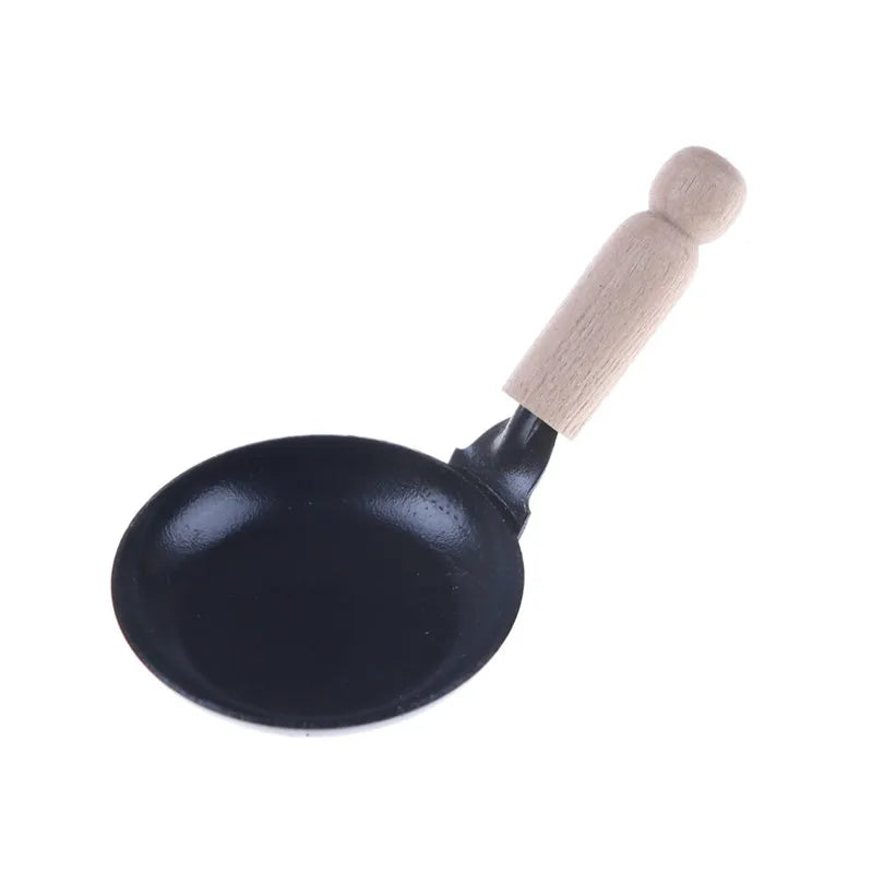 Mini Pot Boiler Pan With Lid Kettle Doll House Accessories Dollhouse Miniature Kitchen Utensil Cooking Ware Play Kitchen Toy
