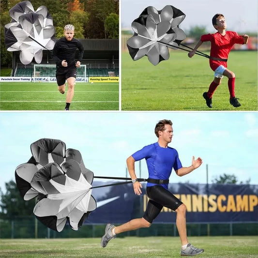 56inch Running Drag Parachute for Soccer/Track Training - Adjustable Belt 10-30 lbs Resistance Chute with Portable Bag