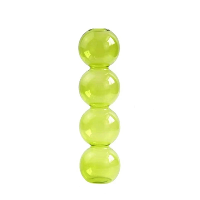 Nordic Glass Bubble Vase - Clear Hydroponic Planter for Home Desk Decor, Cute Simple Gift Idea & Flower Arrangement Decoration