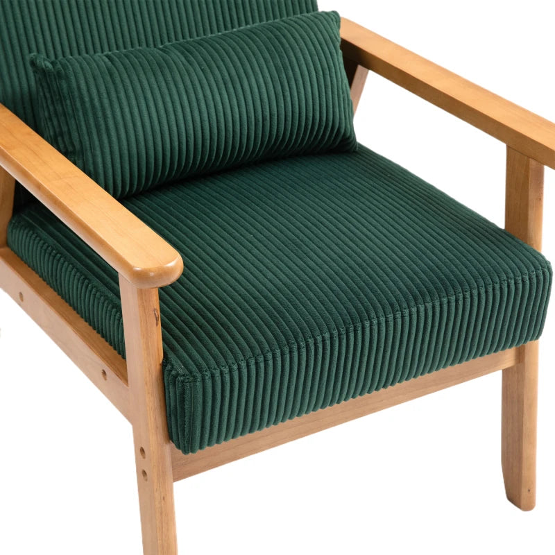 Leisure Chair with Solid Wood Armrest and Feet, Leisure chair, wood frame, velvet, l, solid rubber wood legs, for Living Room