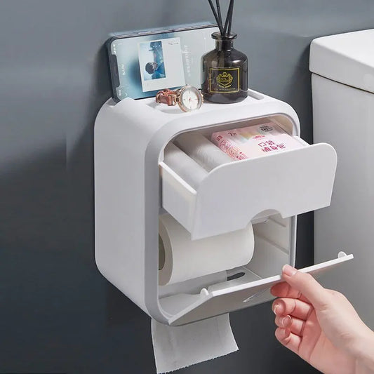 Bathroom shower rack storage rack tissue box wall mounted waterproof toilet paper storage box