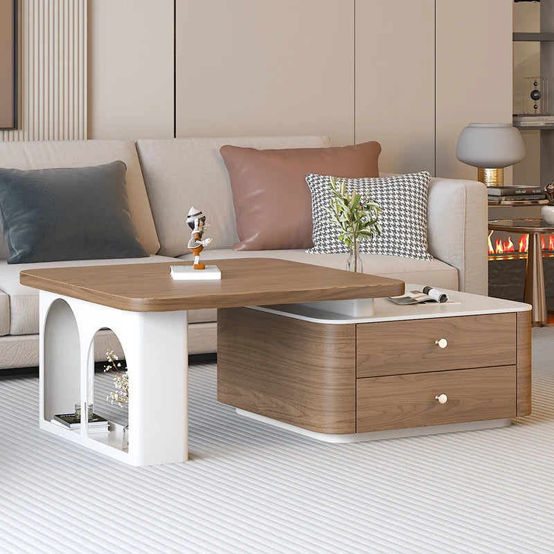 Aesthetic Simple Coffee Table Premium Luxury Glam Trendy Coffee Tables Drawers Storage Mesa De Centro Sala Living Room Furniture