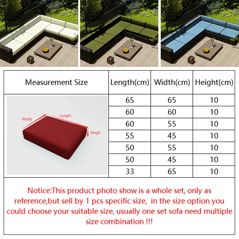 12 Styles Patio Chair Seat Covers, Waterproof Outdoor Sofa Cushion Slipcover, Thicken Garden Lounge Chair Cushion Replacement