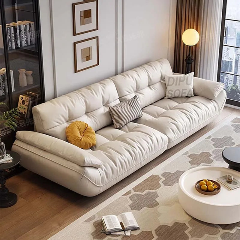 Sectional Living Room Sofa Genuine Leather Comfortable Lounge Sofa Luxury Minimalist Divano Soggiorno Di Lusso Room Decor