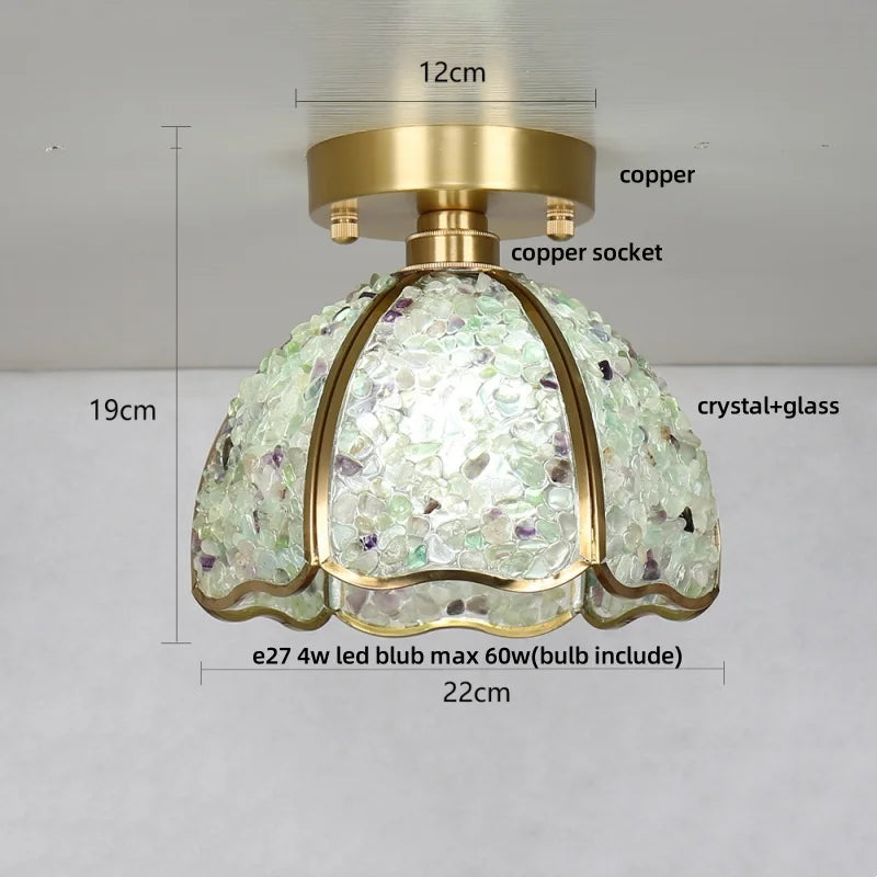 IWHD Home Lighting LED Ceiling Lights Dining Room Aisle Corridor Nordic Modern Glass Crystal Ceiling Lamp Luminaires Plafonnier