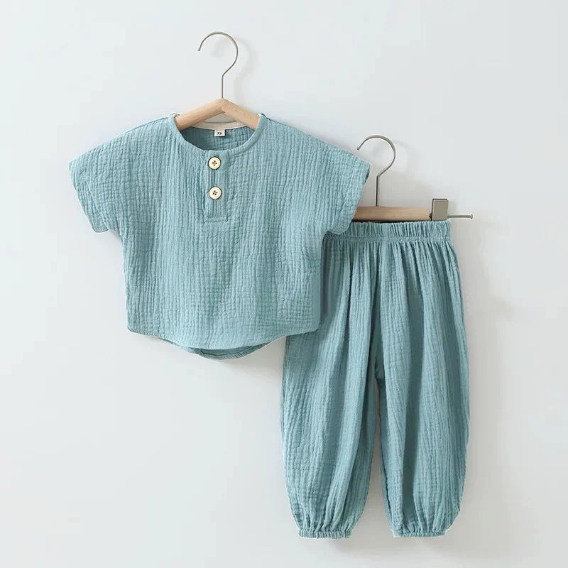 Infant Baby Boy Girl Clothes Set For Party Long Sleeve Baby Shirts +Loose Pant Toddler Kids Clothes Spring