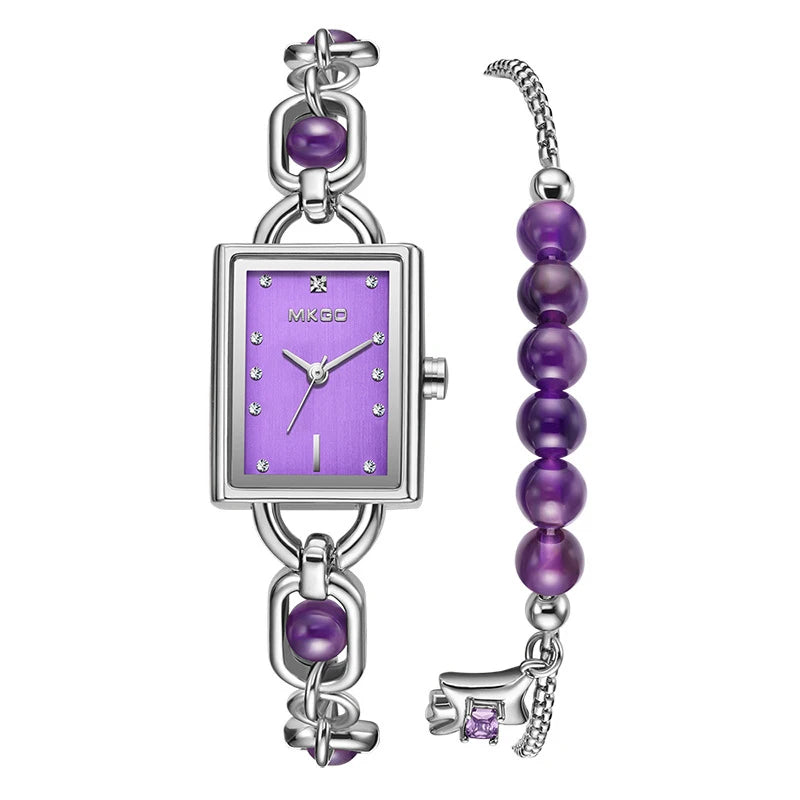 Women's Watch Light Luxury Brand Crystal Exquisite Medieval Emerald Bracelet Ladies Fashion Quartz Watches  Accessories