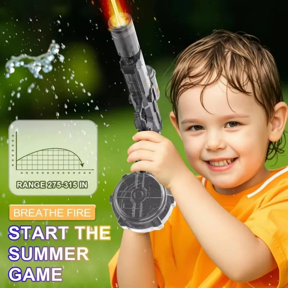 Electric water gun with nozzle flame muzzle automatic spray gun remote summer outdoor swimming pool water toy gift
